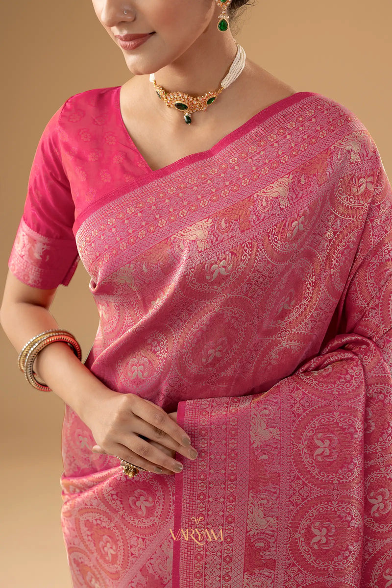 Zoya Silk Pink Saree