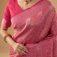 Zoya Silk Pink Saree