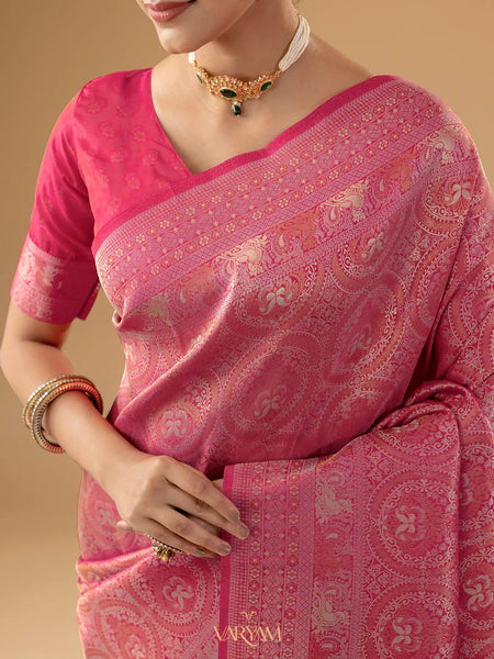 Zoya Silk Pink Saree