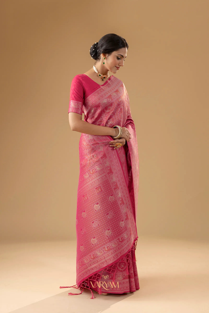 Zoya Silk Pink Saree