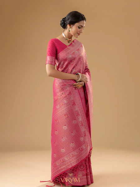 Zoya Silk Pink Saree