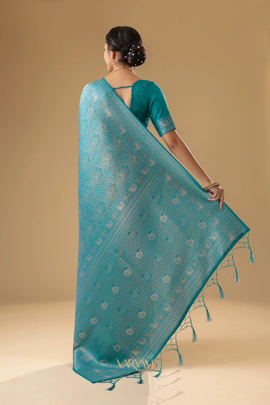 Zoya Silk Teal Blue Saree