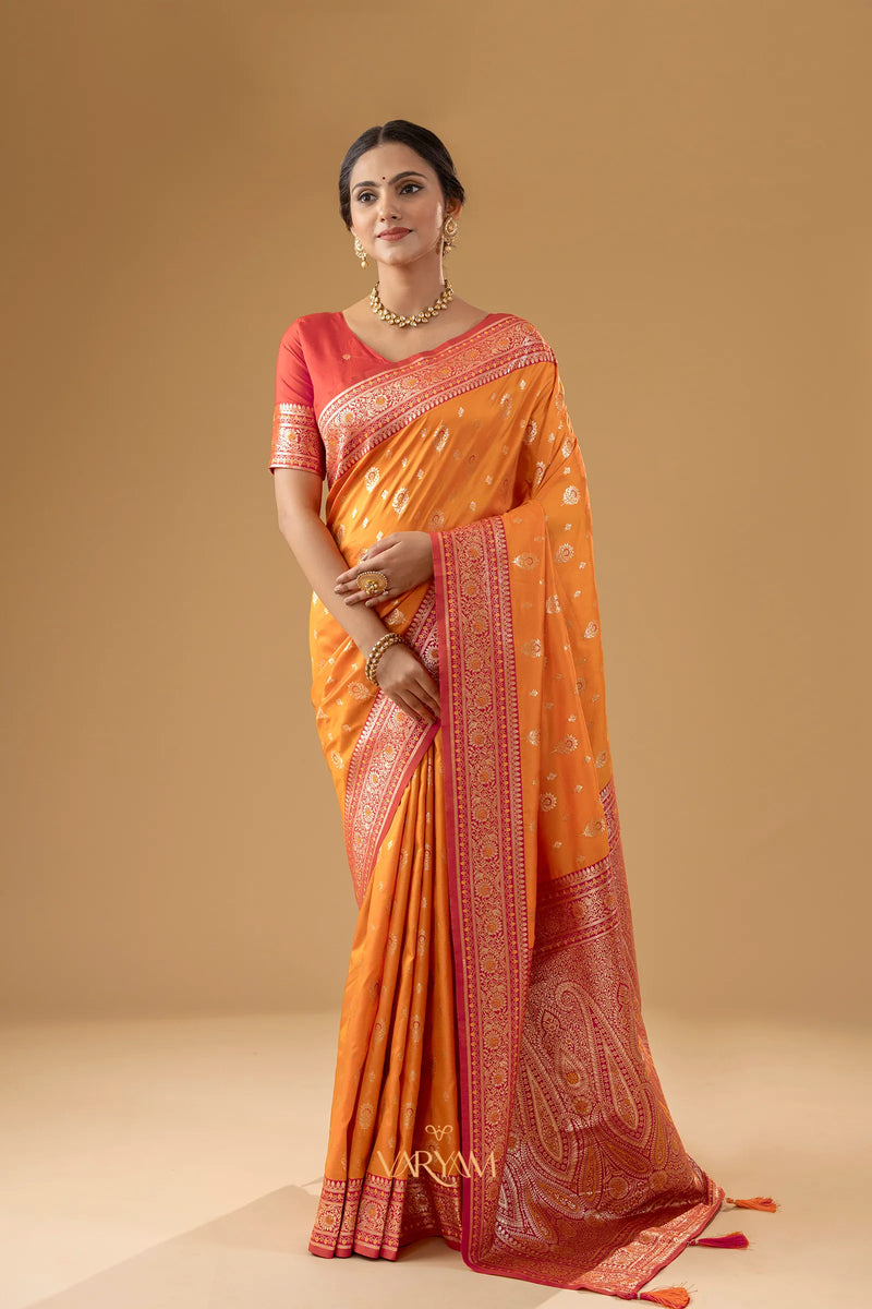 Korra Silk Yellow Saree
