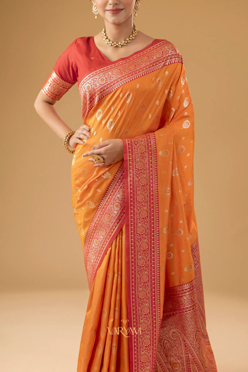 Korra Silk Yellow Saree