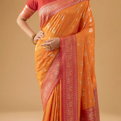 Korra Silk Yellow Saree