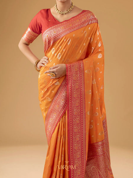 Korra Silk Yellow Saree