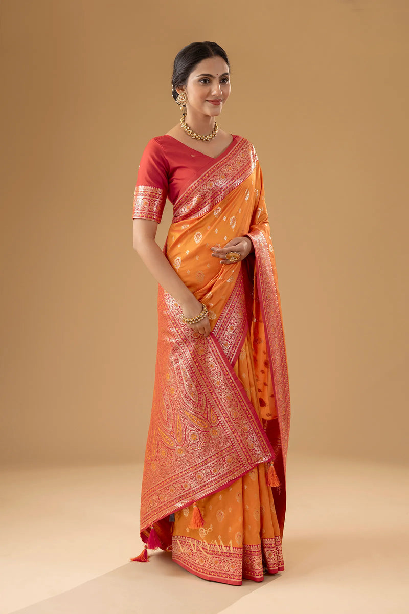 Korra Silk Yellow Saree