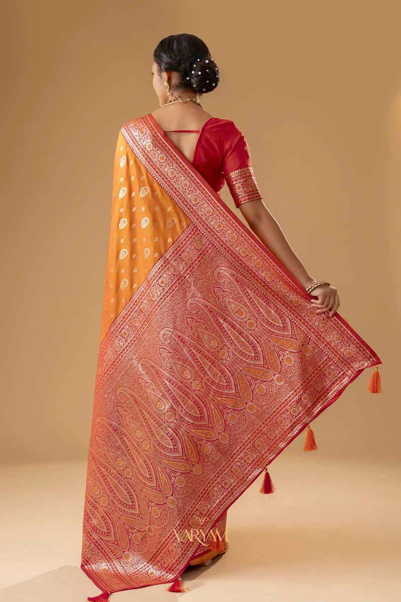 Korra Silk Yellow Saree