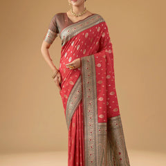 Korra Silk Red Saree