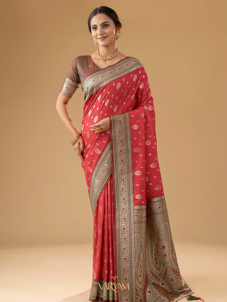 Korra Silk Red Saree