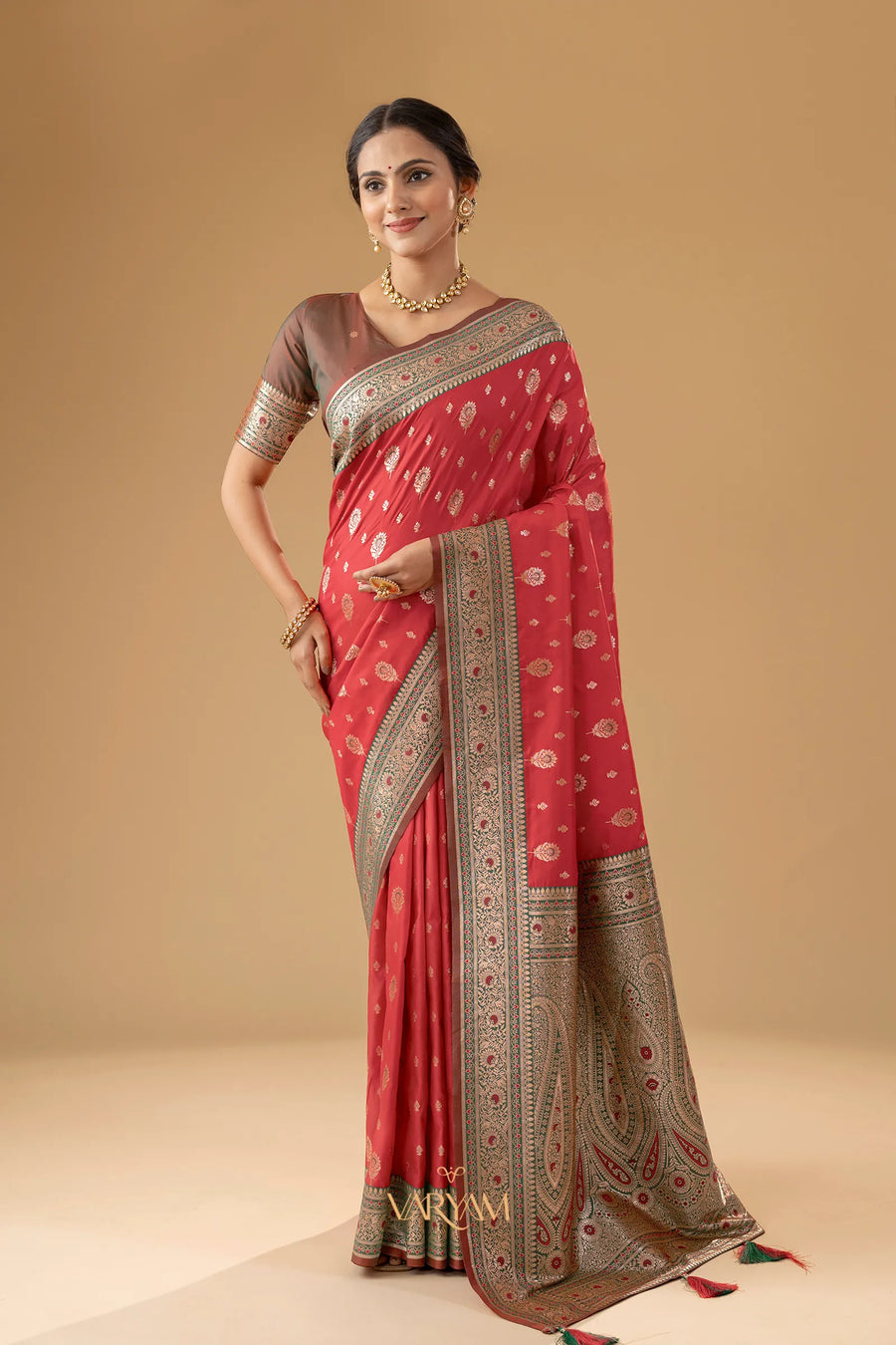 Korra Silk Red Saree
