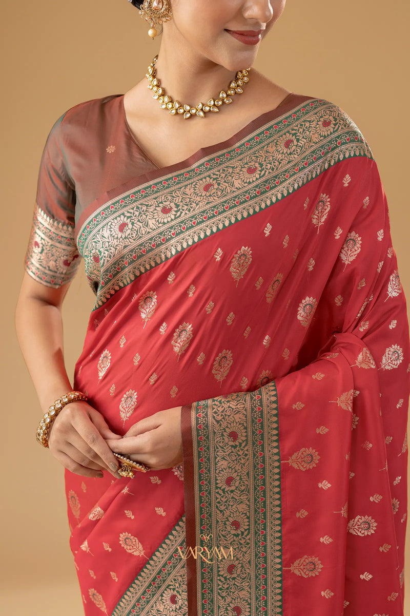 Korra Silk Red Saree