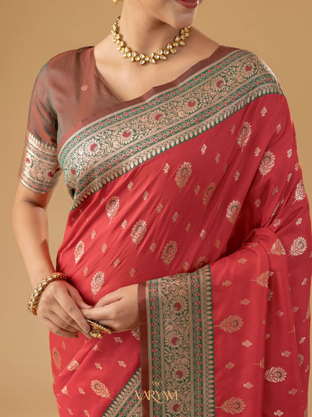 Korra Silk Red Saree