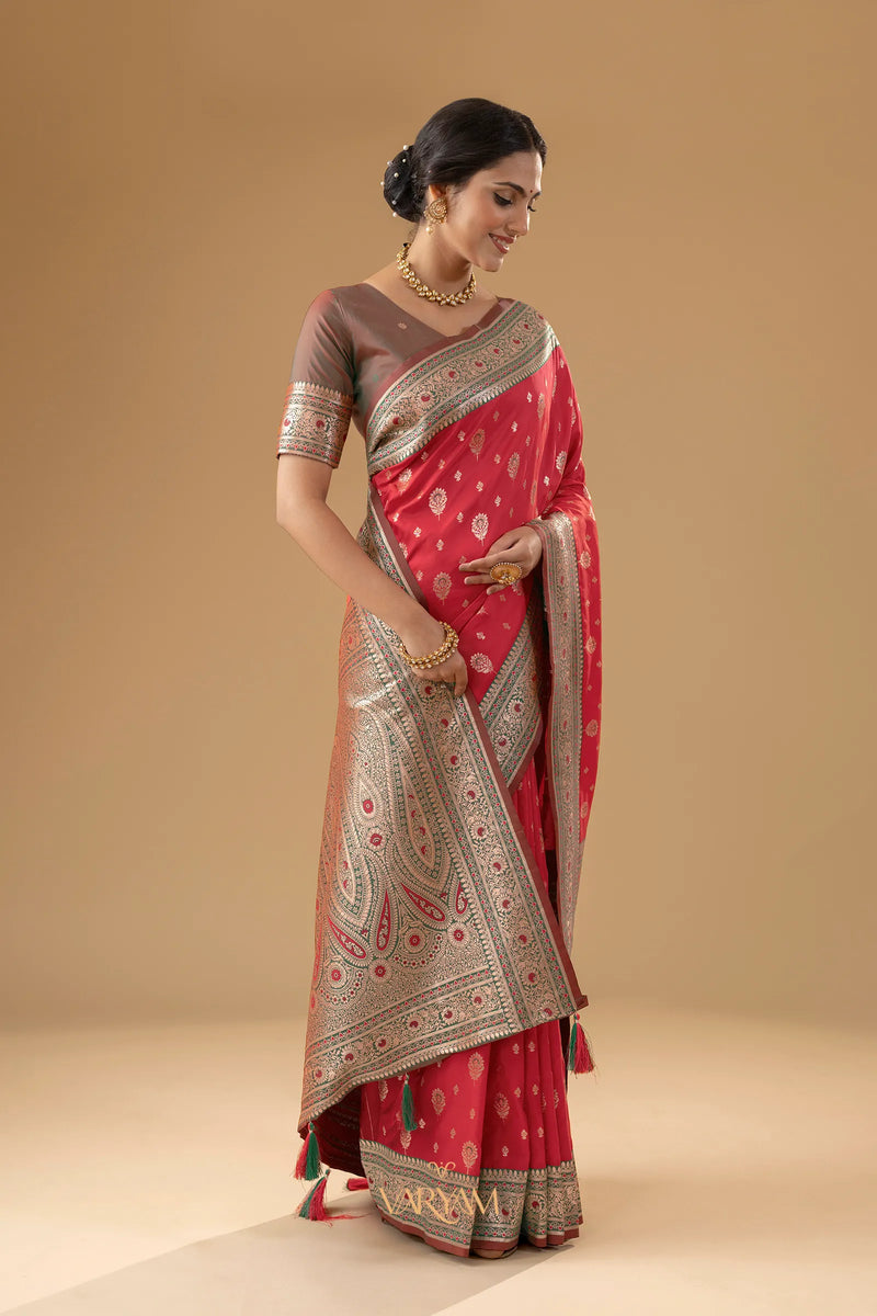 Korra Silk Red Saree