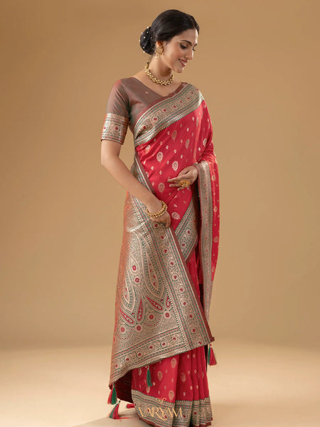 Korra Silk Red Saree