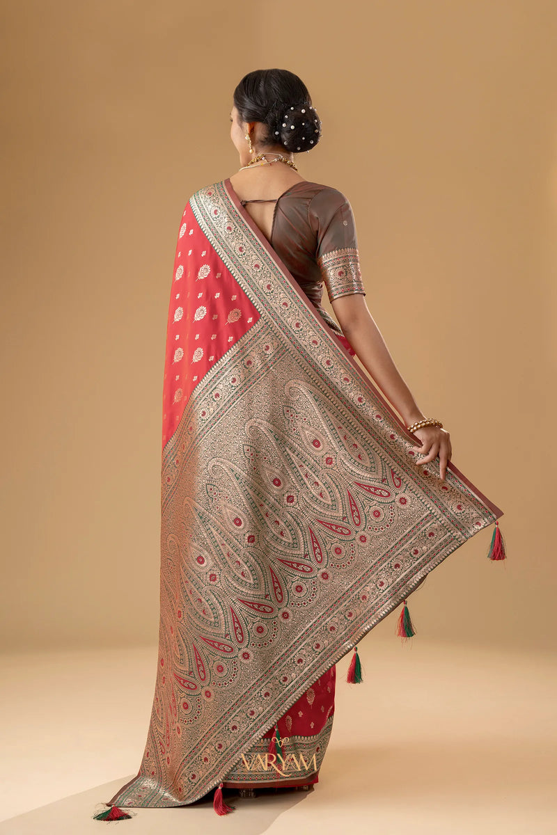Korra Silk Red Saree