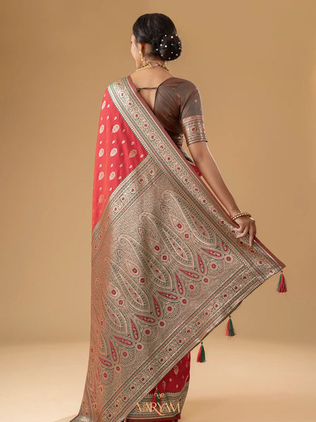 Korra Silk Red Saree