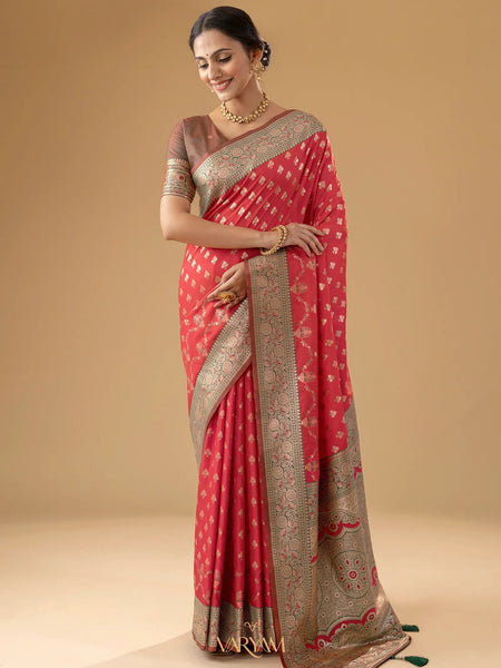 Kaaya Silk Red Saree
