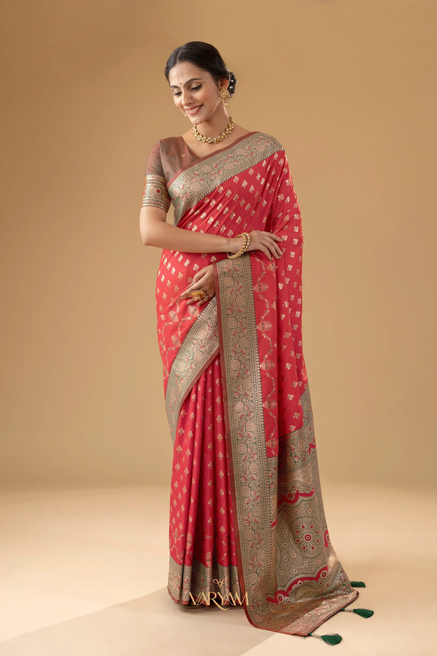 Kaaya Silk Red Saree