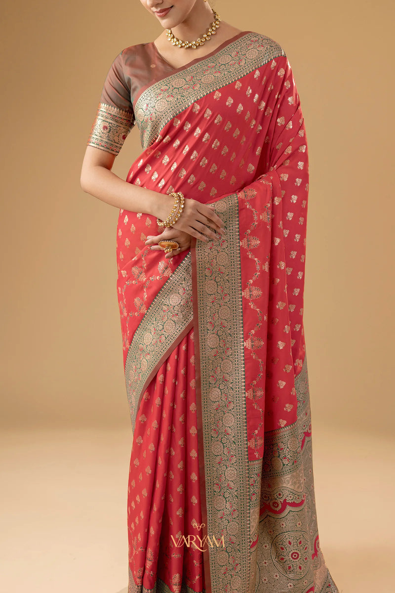 Kaaya Silk Red Saree