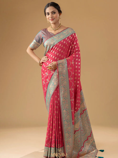 Kaaya Silk Pink Saree