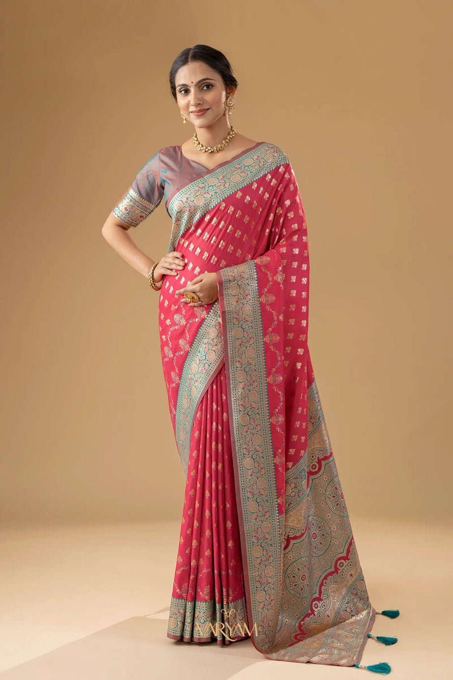 Kaaya Silk Pink Saree