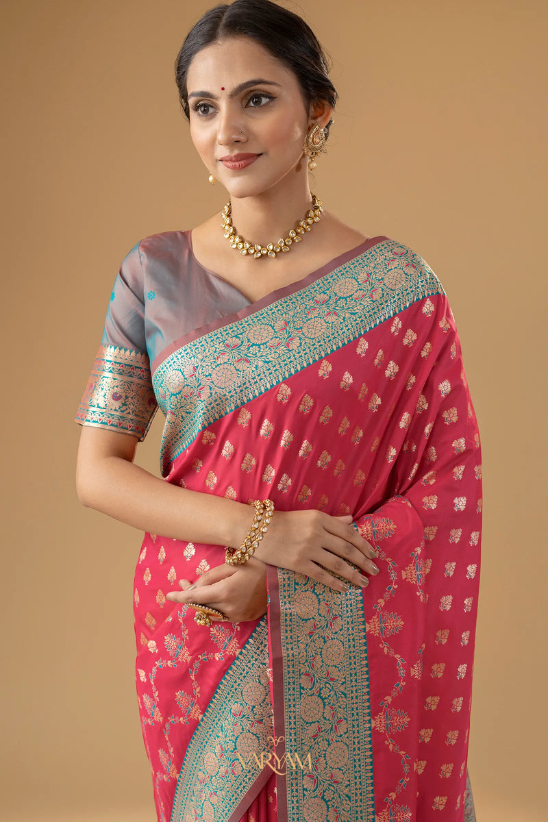 Kaaya Silk Pink Saree