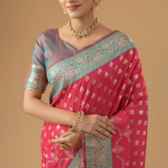 Kaaya Silk Pink Saree