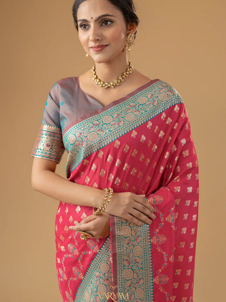 Kaaya Silk Pink Saree