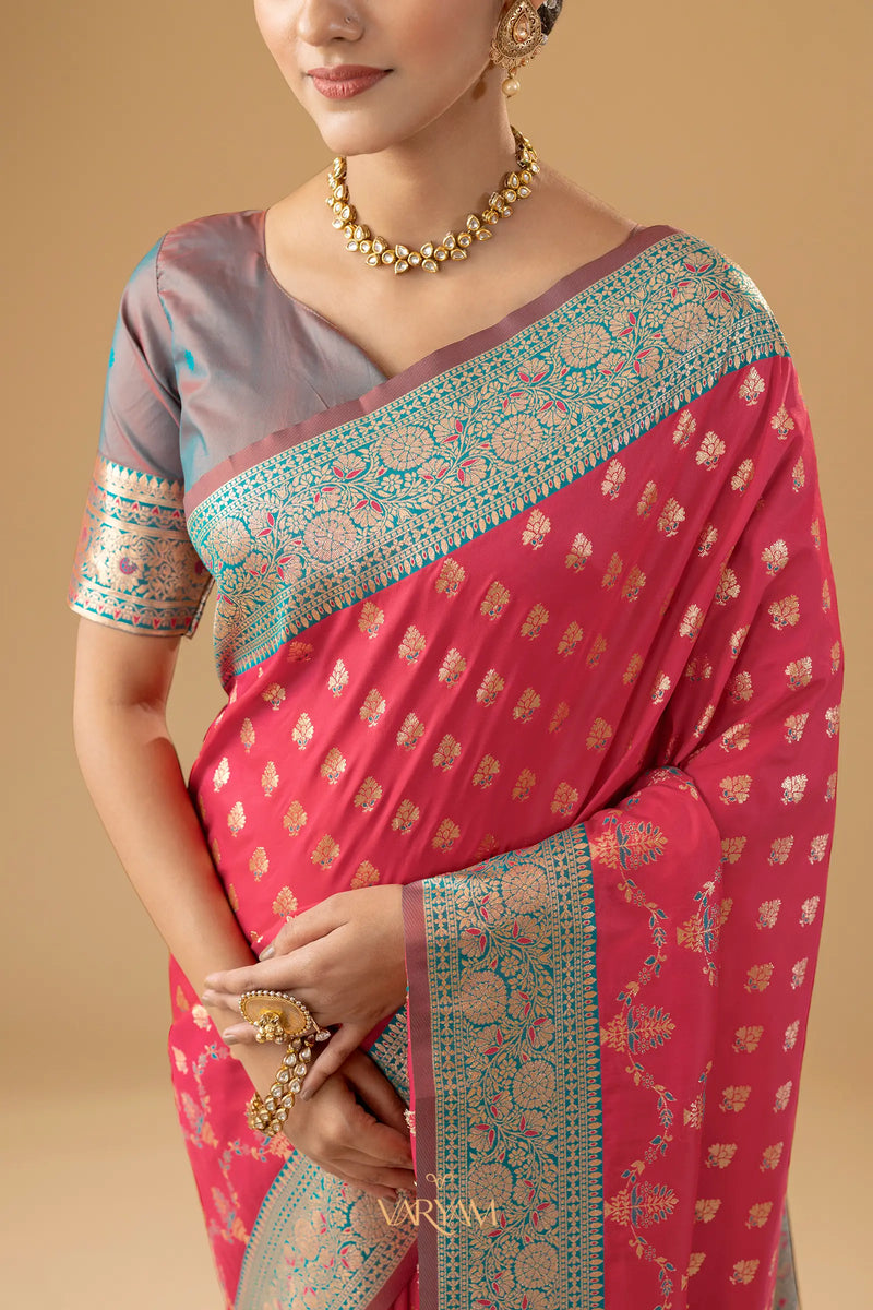Kaaya Silk Pink Saree