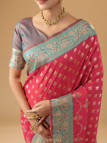 Kaaya Silk Pink Saree