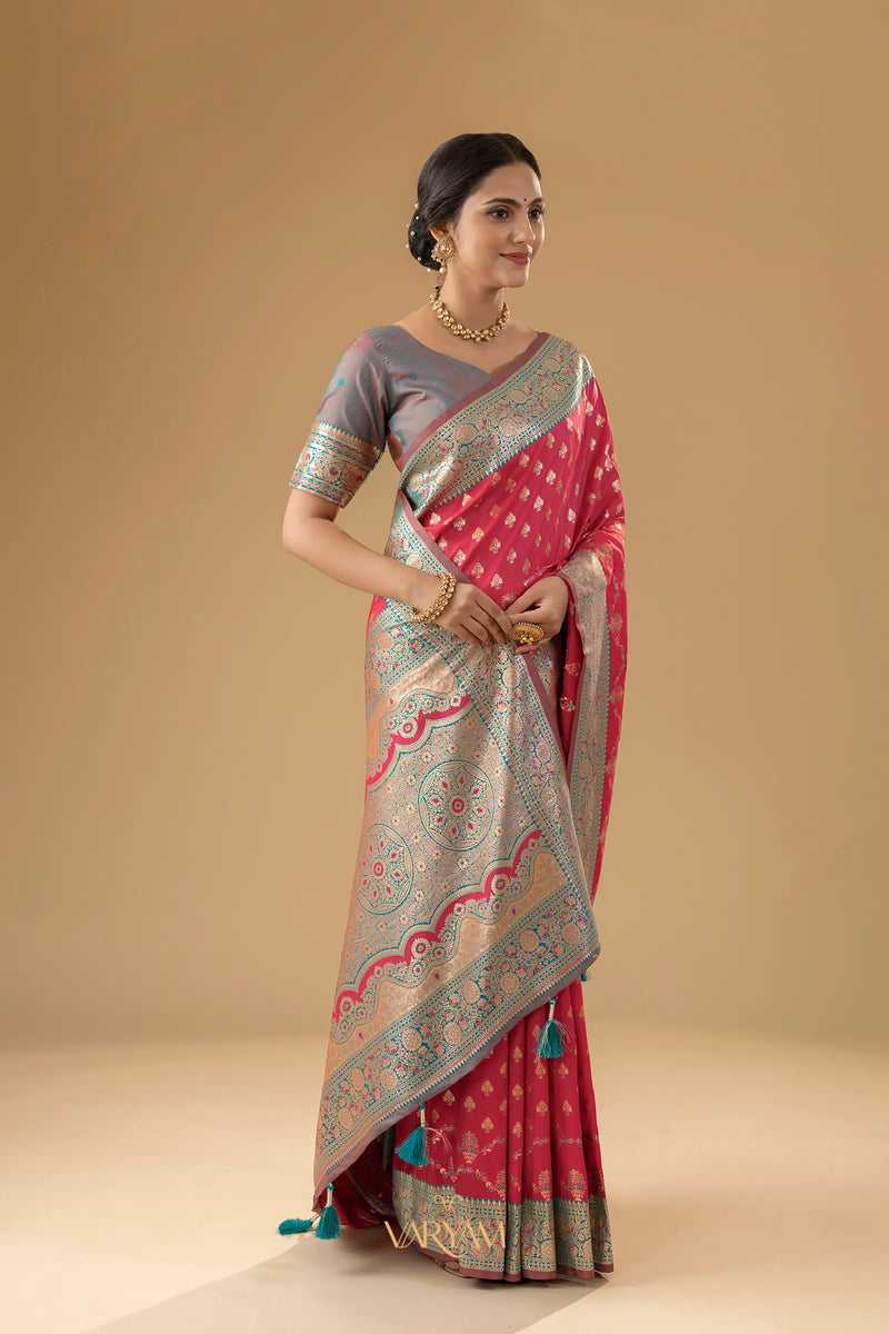Kaaya Silk Pink Saree