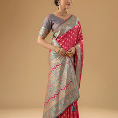 Kaaya Silk Pink Saree