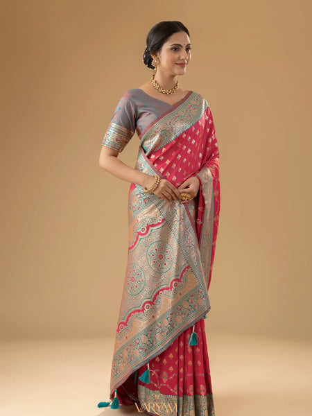 Kaaya Silk Pink Saree