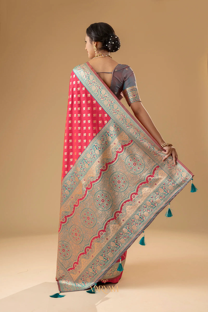 Kaaya Silk Pink Saree