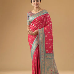 Korra Silk Pink Saree