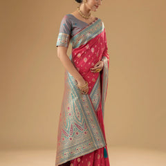 Korra Silk Pink Saree