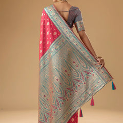 Korra Silk Pink Saree