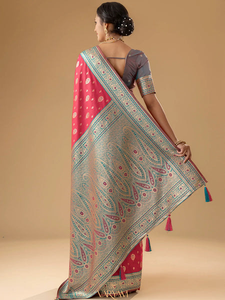 Korra Silk Pink Saree