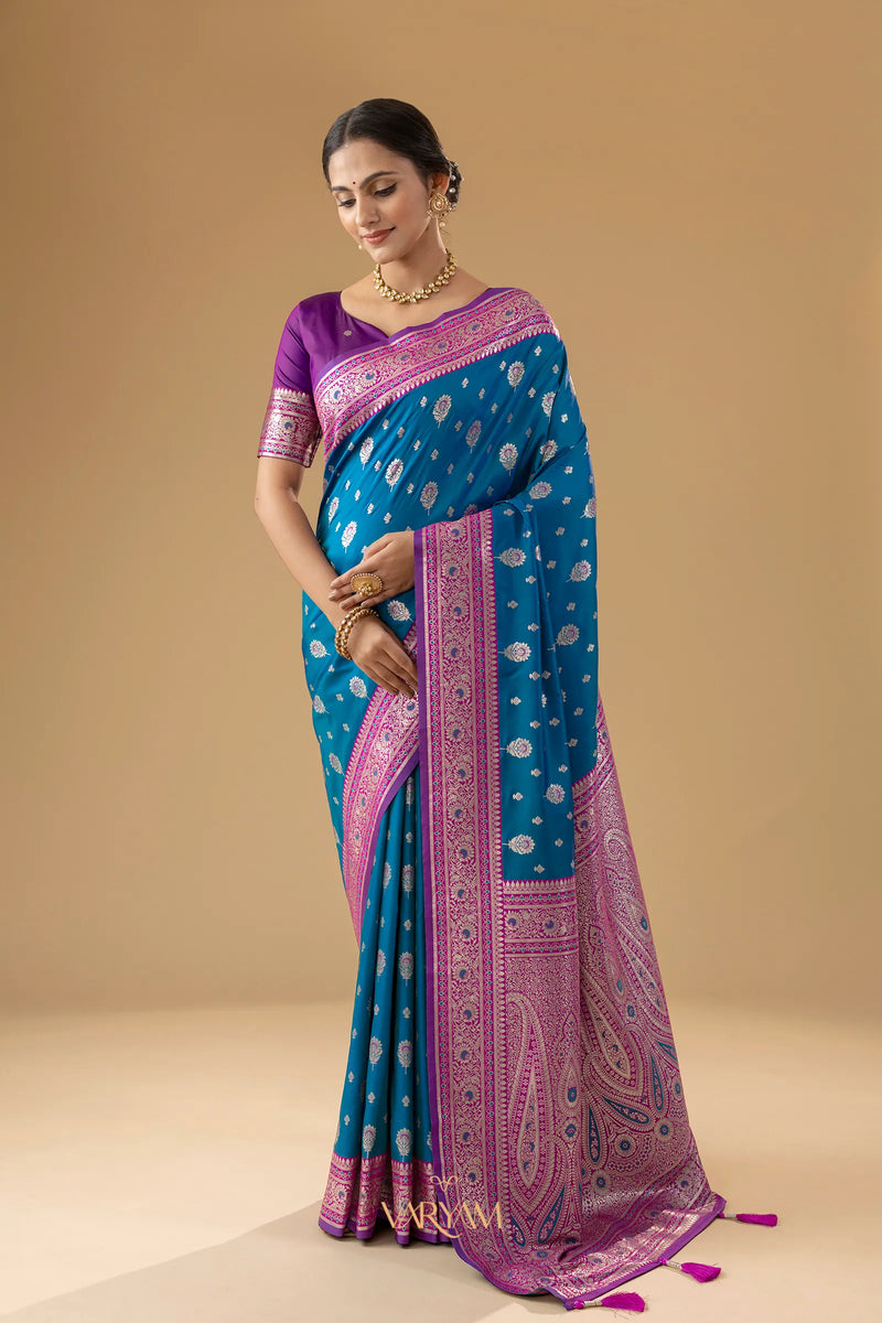 Korra Silk Blue Saree