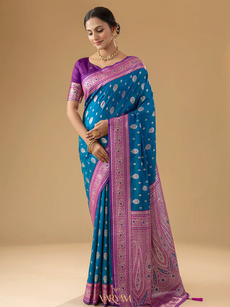 Korra Silk Blue Saree