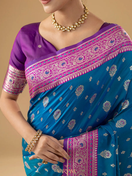 Korra Silk Blue Saree
