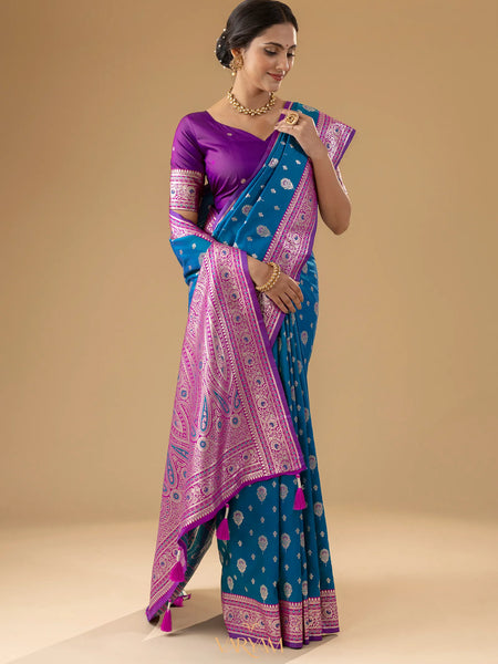 Korra Silk Blue Saree