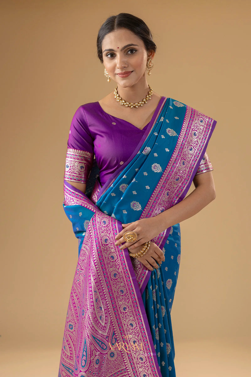 Korra Silk Blue Saree