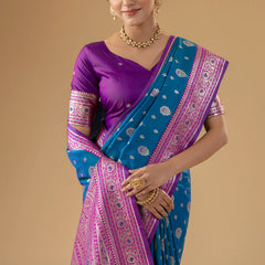 Korra Silk Blue Saree