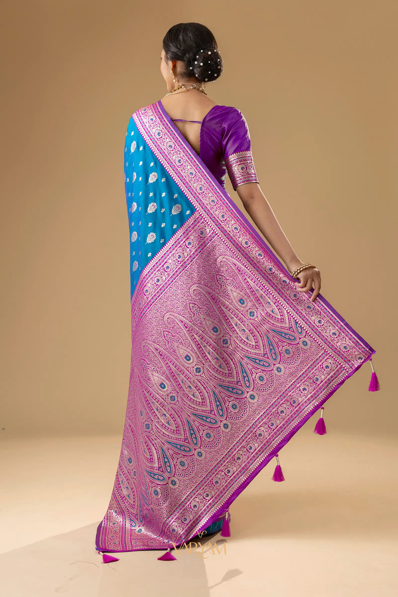 Korra Silk Blue Saree