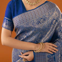 Flora Zari Blue Saree