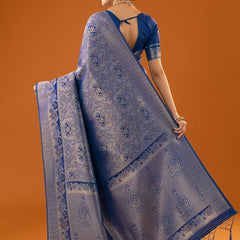 Flora Zari Blue Saree