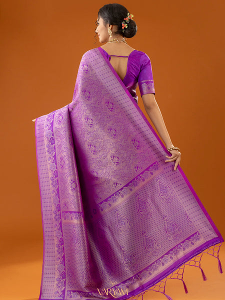 Flora Zari Lilac Purple Saree