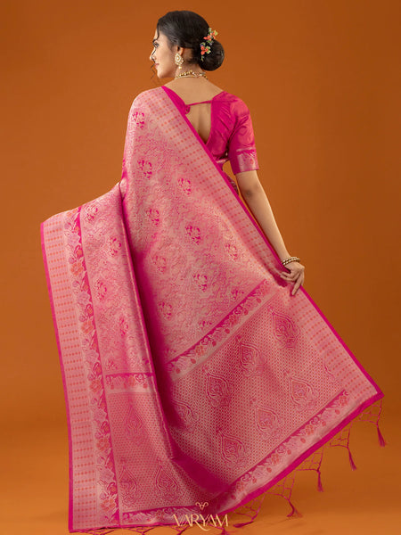 Flora Zari Pink Saree